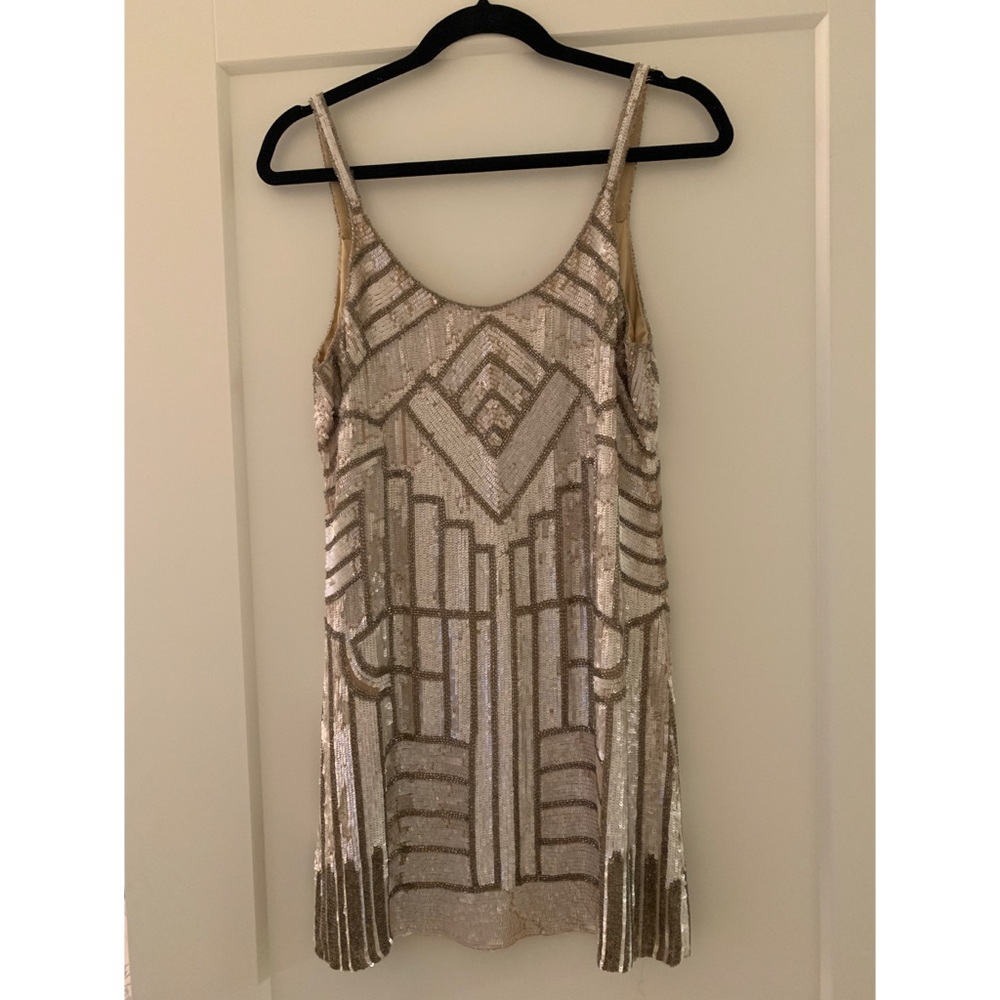 Parker Rose-Gold Sequin Slip Mini Dress - Picture 2 of 5